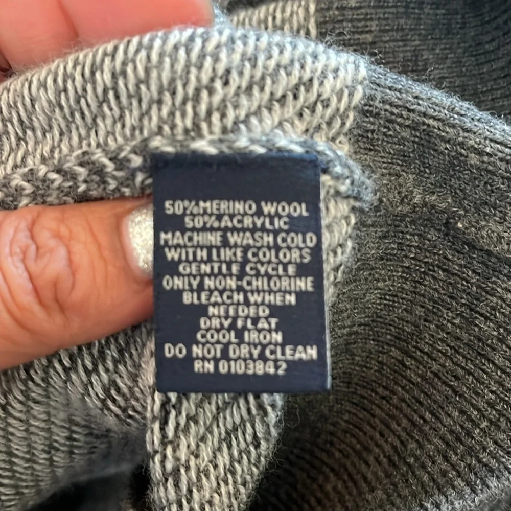 Toscano Gray Zip Up Sweater with High Collar size Large